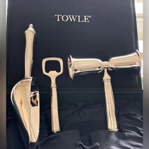 Towle Copenhagen Silver-plated Bar Tools: Opener, Ice Scoop, Double Jigger 🍸 - Picture 7 of 11